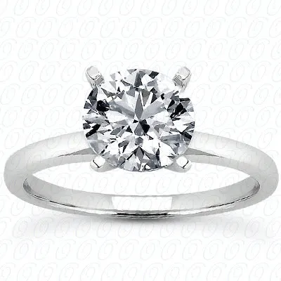 Round Center Set Solitaire Diamond Engagement Ring - ENR8099