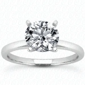 Round Center Set Solitaire Diamond Engagement Ring - ENR8099