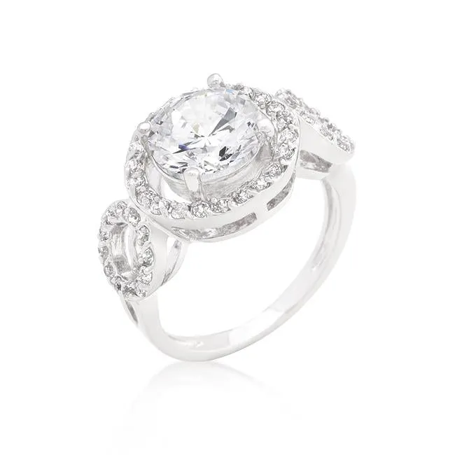 Round Cut Trio Cubic Zirconia Ring