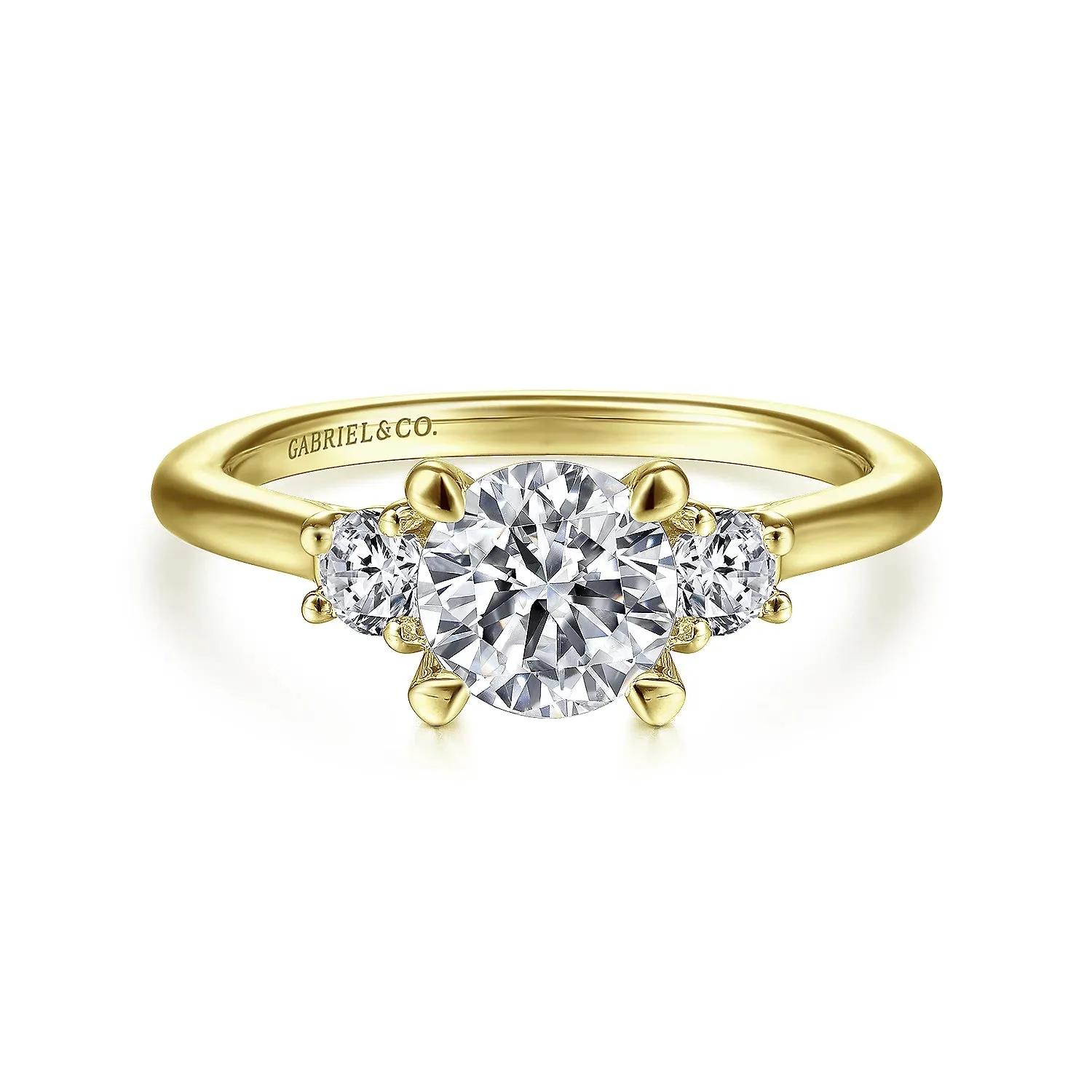 Round Three Stone Diamond Engagement Ring Mounting