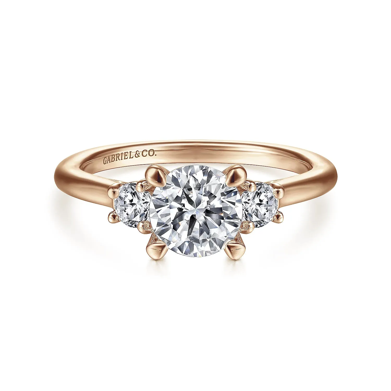 Round Three Stone Diamond Engagement Ring Mounting