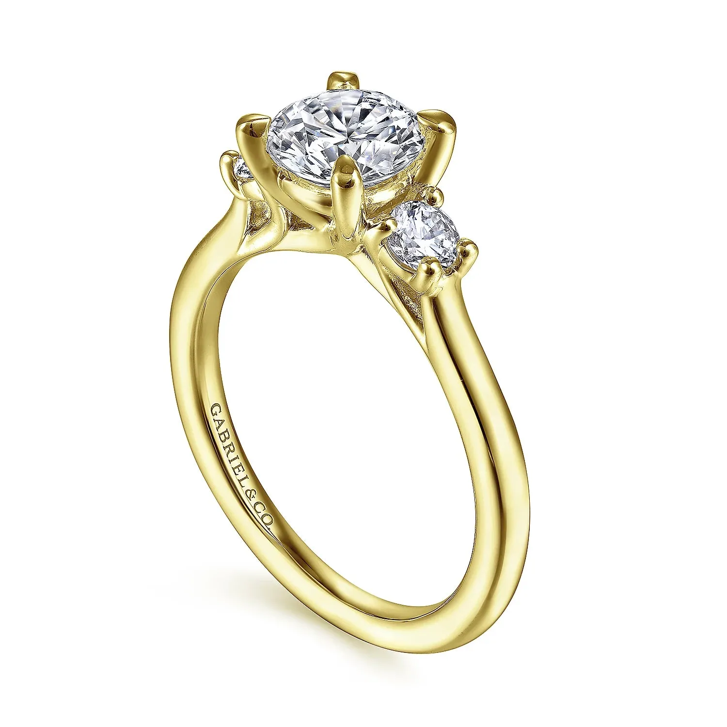 Round Three Stone Diamond Engagement Ring Mounting