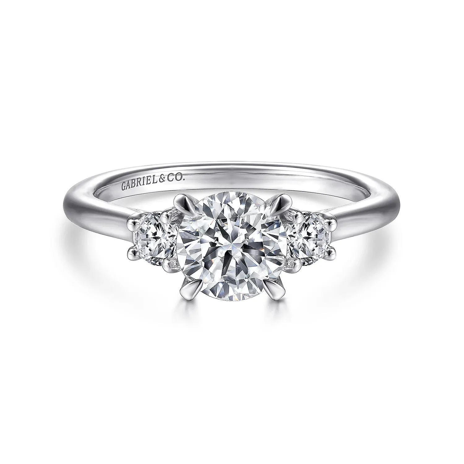 Round Three Stone Diamond Engagement Ring Mounting