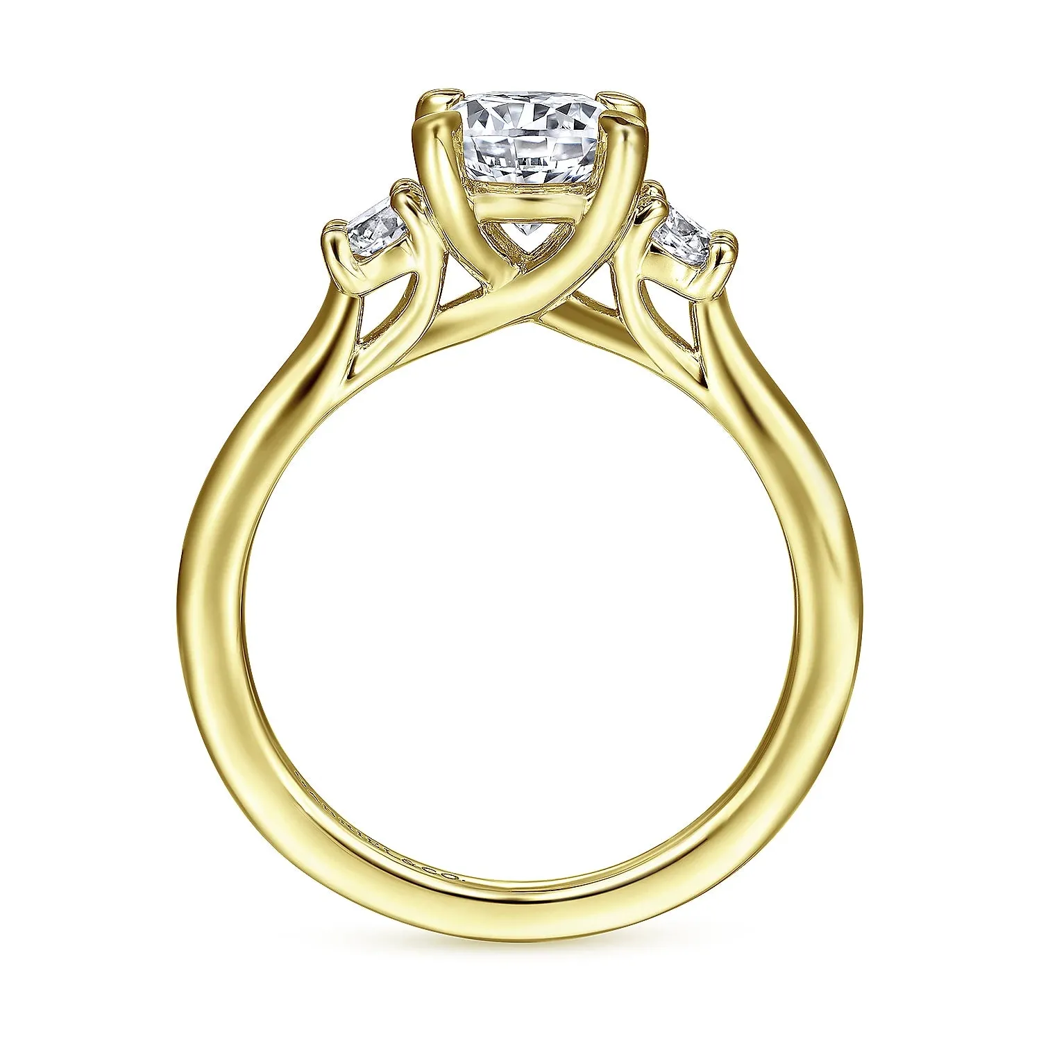 Round Three Stone Diamond Engagement Ring Mounting