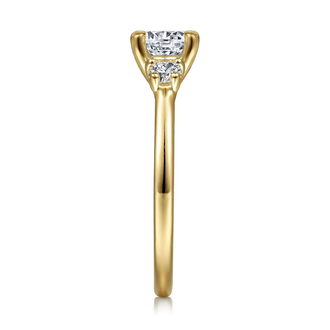 Round Three Stone Diamond Engagement Ring Mounting