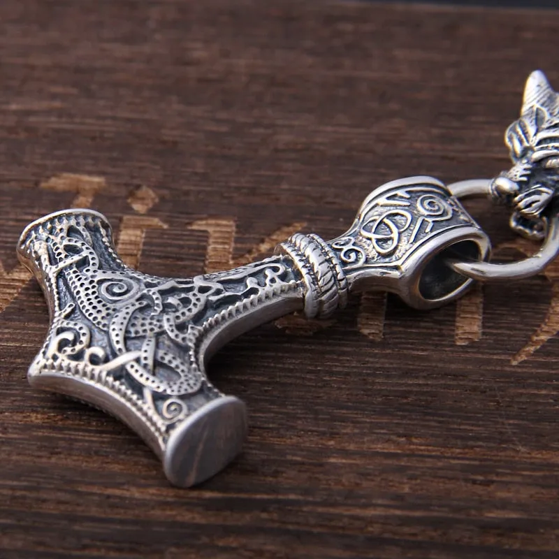 S925 Sterling Silver Wolf Heads | S925 Sterling Silver Necklace | Leather Wolf Heads - Necklaces