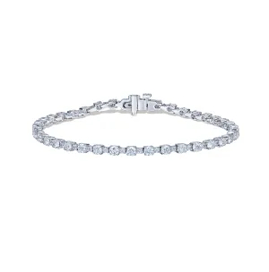 Sabel Collection White Gold Alternating Large and Small Diamond Bracelet