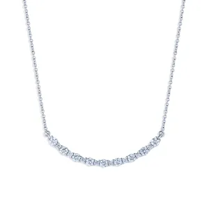 Sabel Collection White Gold Diamond Smiley Bar Necklace