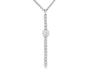 Sabel Collection White Gold Round Diamond Bar Pendant