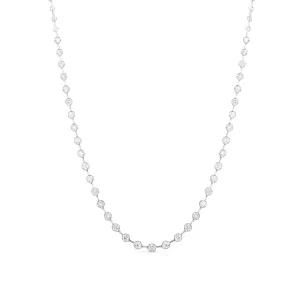 Sabel Collection White Gold Round Diamond Bar-Set Necklace