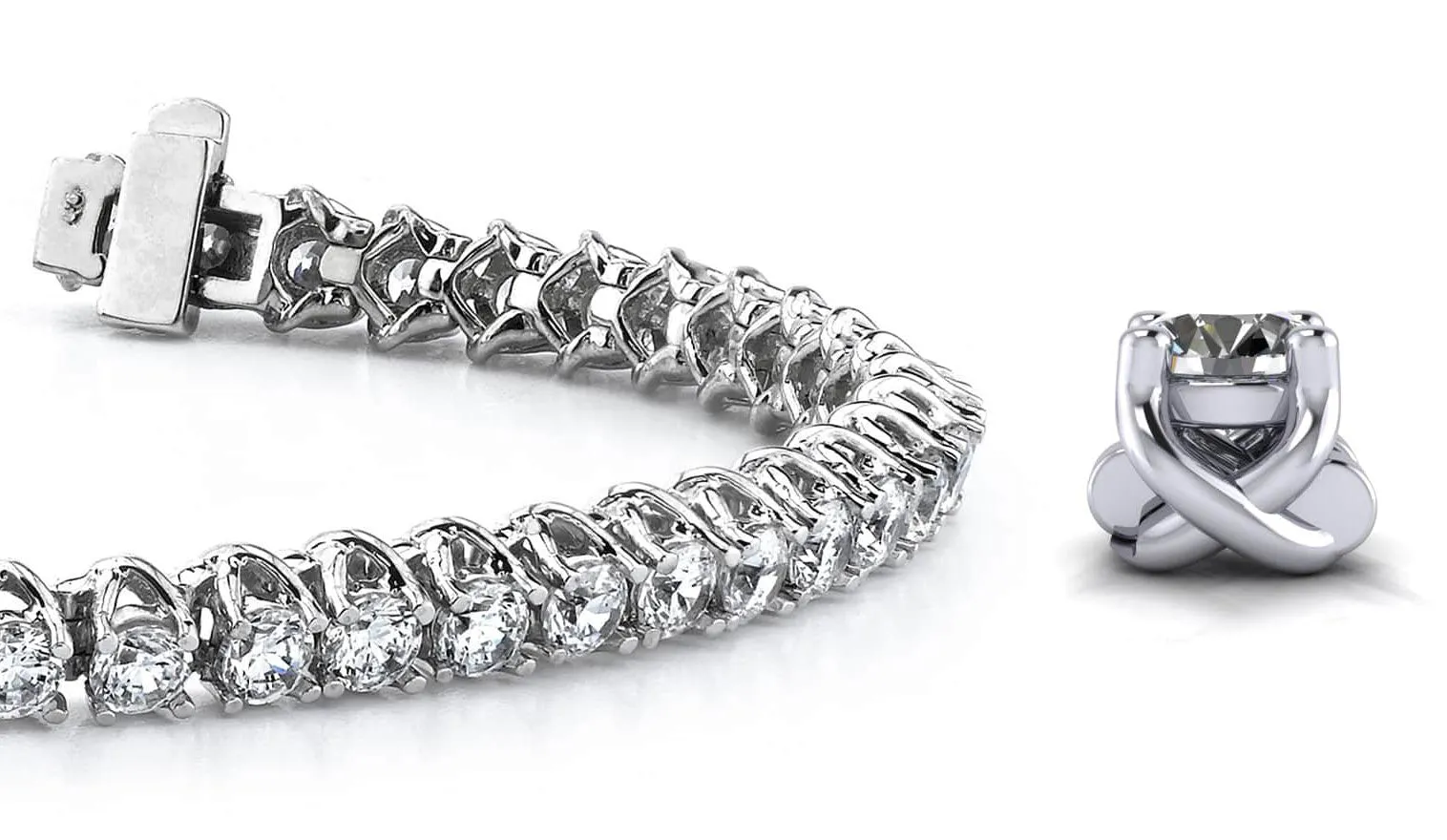 Scoop Link Diamond Strand Lab-Grown Diamond Tennis Bracelet with 4.94 ct.(finished) 2.9mm