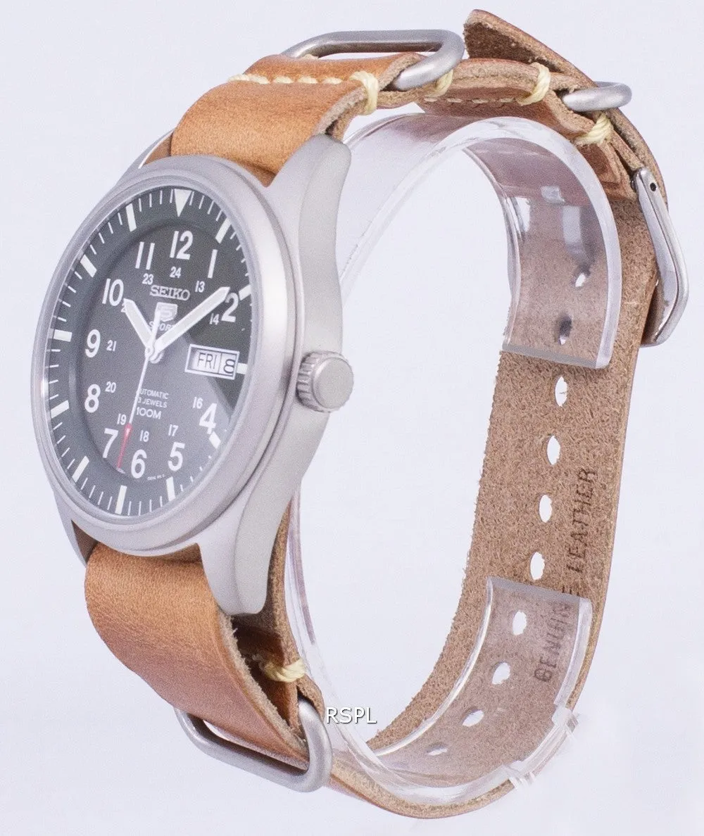 Seiko 5 Sports SNZG09K1-LS18 Automatic Brown Leather Strap Men's Watch