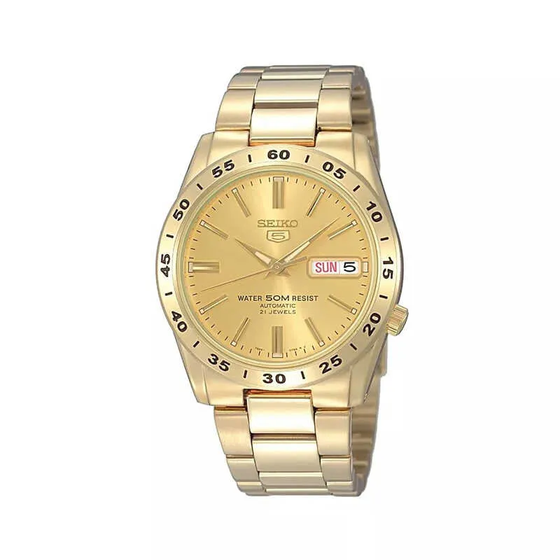 Seiko Men's Automatic Watch SNKE06K1 Gold Stainless Steel Strap