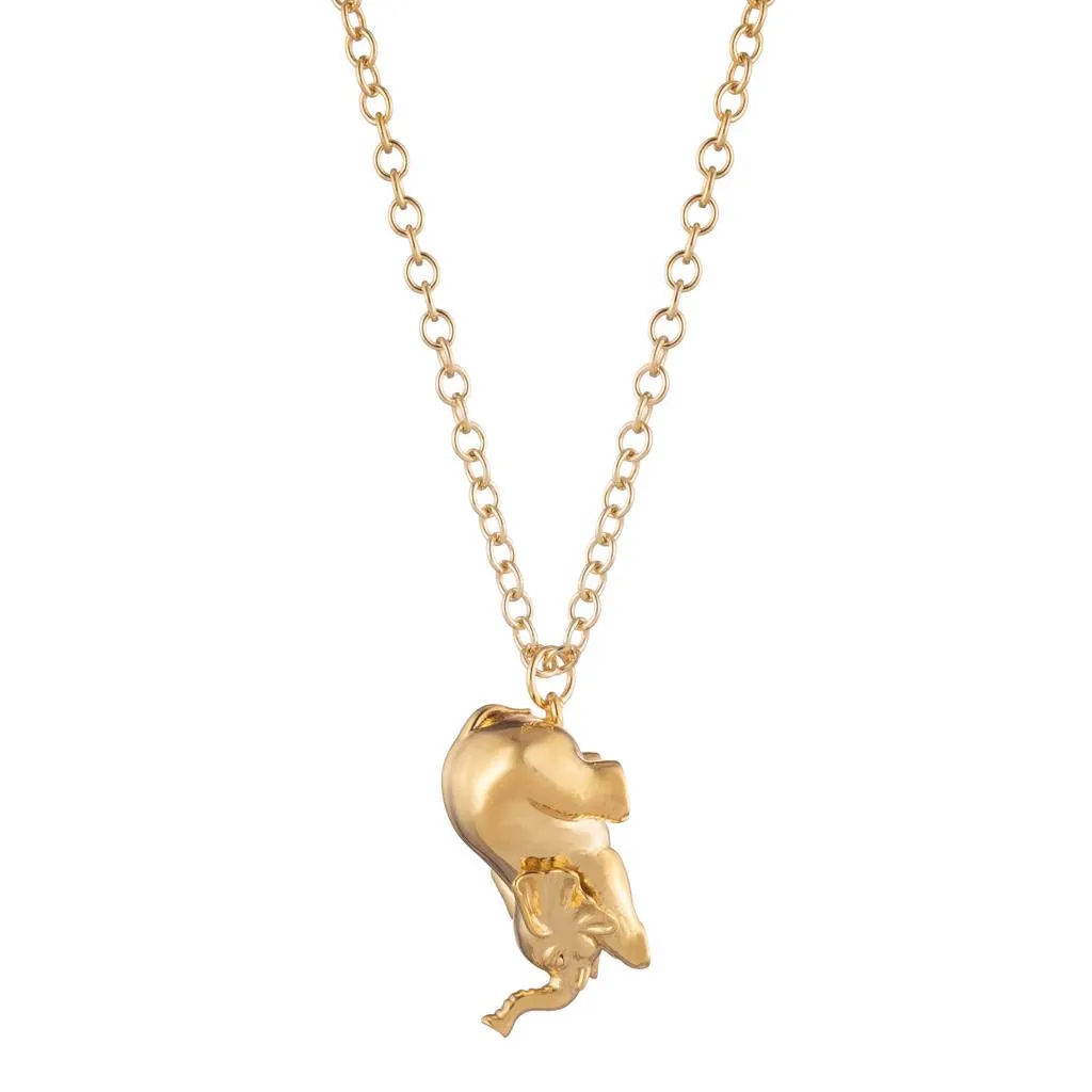 Selous Gold Elephant Pendant Necklace