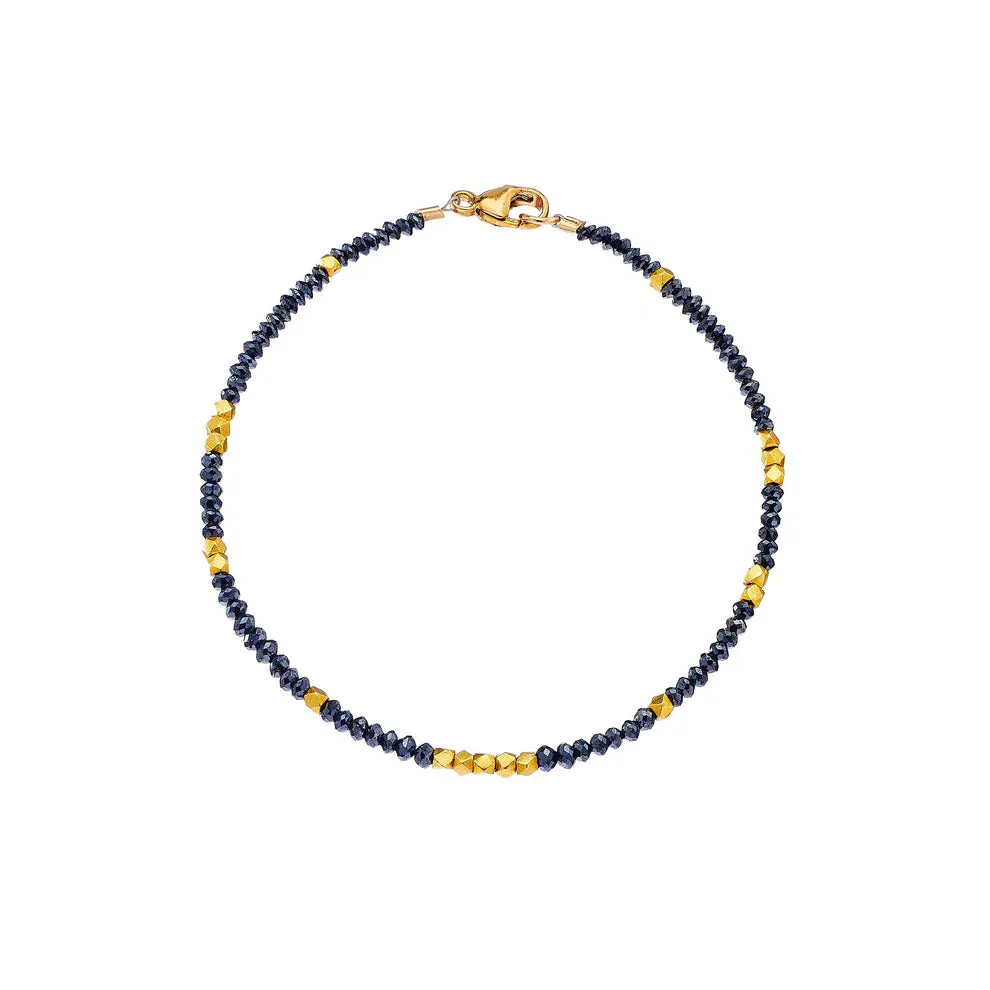 Sethi Couture Noir Black Diamond and Gold Bracelet
