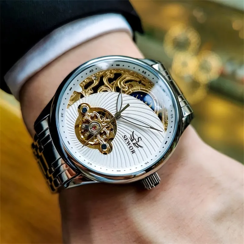 SEWOR Retro Mechanical Mens Watch