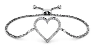 Shimmering Heart Adjustable Diamond Bracelet with 0.31 ct.(finished)