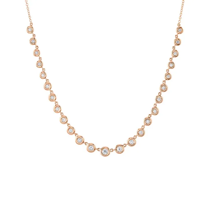 Shy Creation 14K Gold 0.60ctw Diamond Bezel Necklace - SC55025631