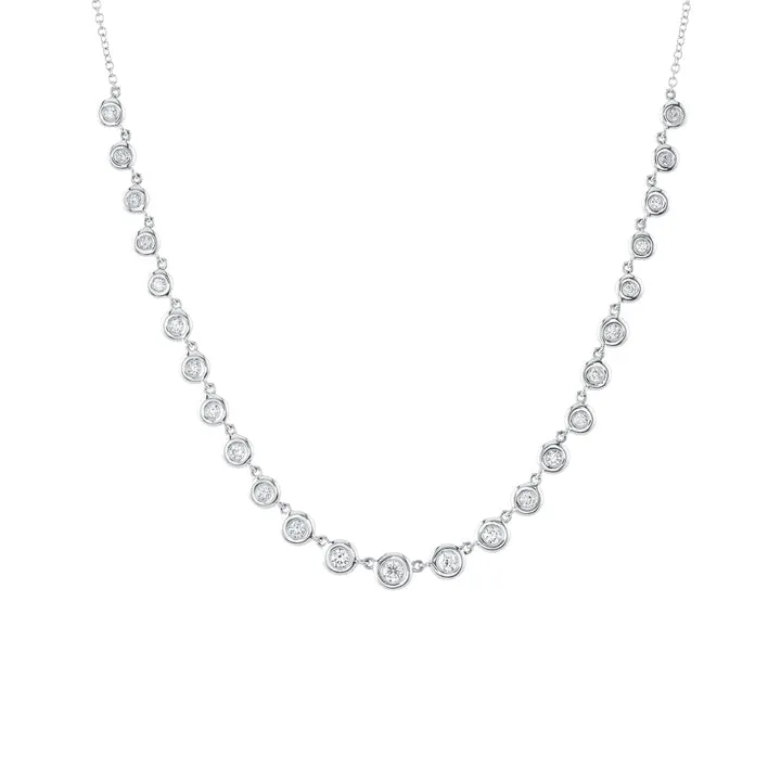 Shy Creation 14K Gold 0.60ctw Diamond Bezel Necklace - SC55025631