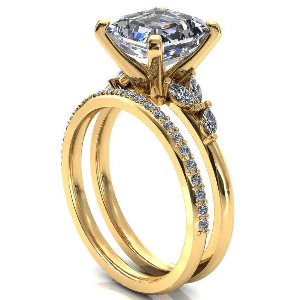 Sigrid Asscher Moissanite 4 Prong Marquise Diamond Side Ring
