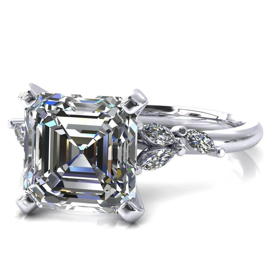 Sigrid Asscher Moissanite 4 Prong Marquise Diamond Side Ring
