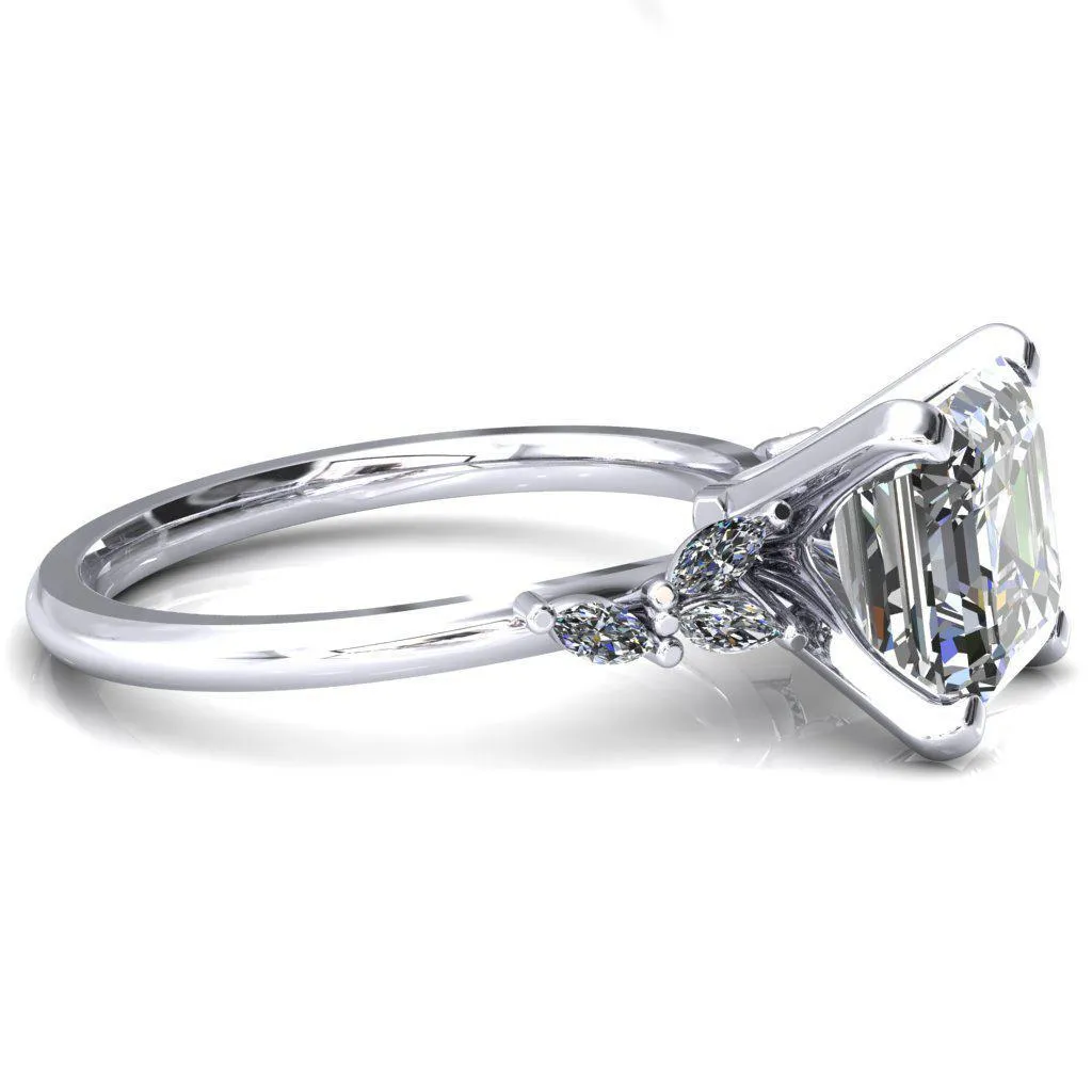 Sigrid Asscher Moissanite 4 Prong Marquise Diamond Side Ring