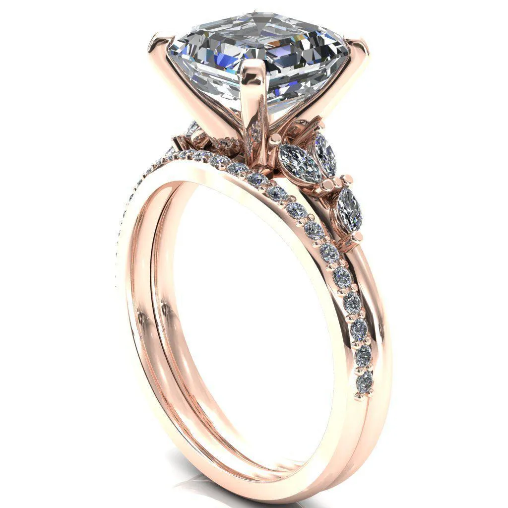 Sigrid Asscher Moissanite 4 Prong Marquise Diamond Side Ring