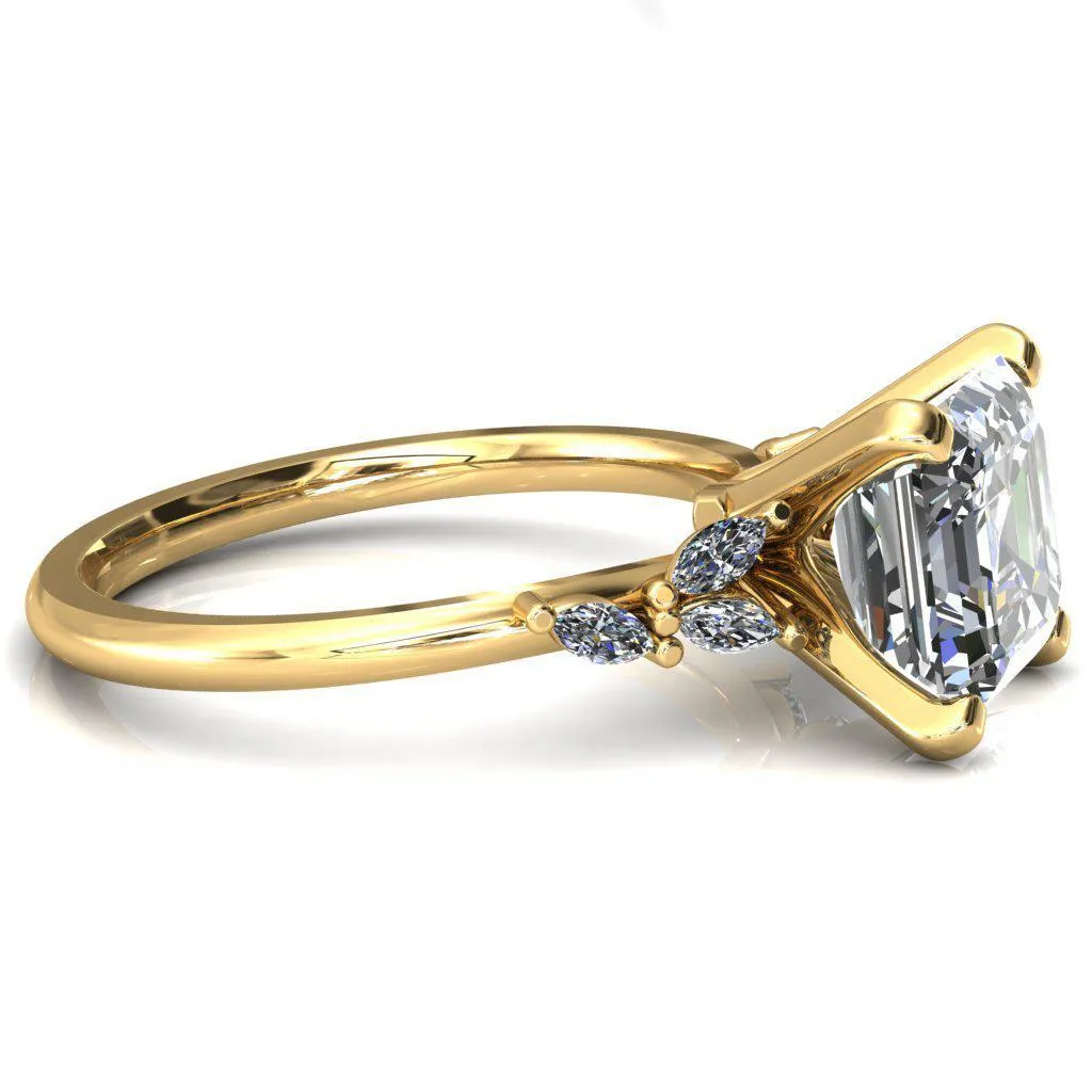 Sigrid Asscher Moissanite 4 Prong Marquise Diamond Side Ring