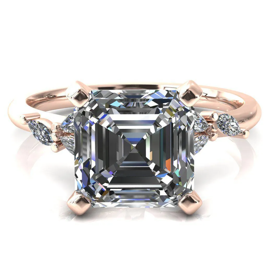 Sigrid Asscher Moissanite 4 Prong Marquise Diamond Side Ring
