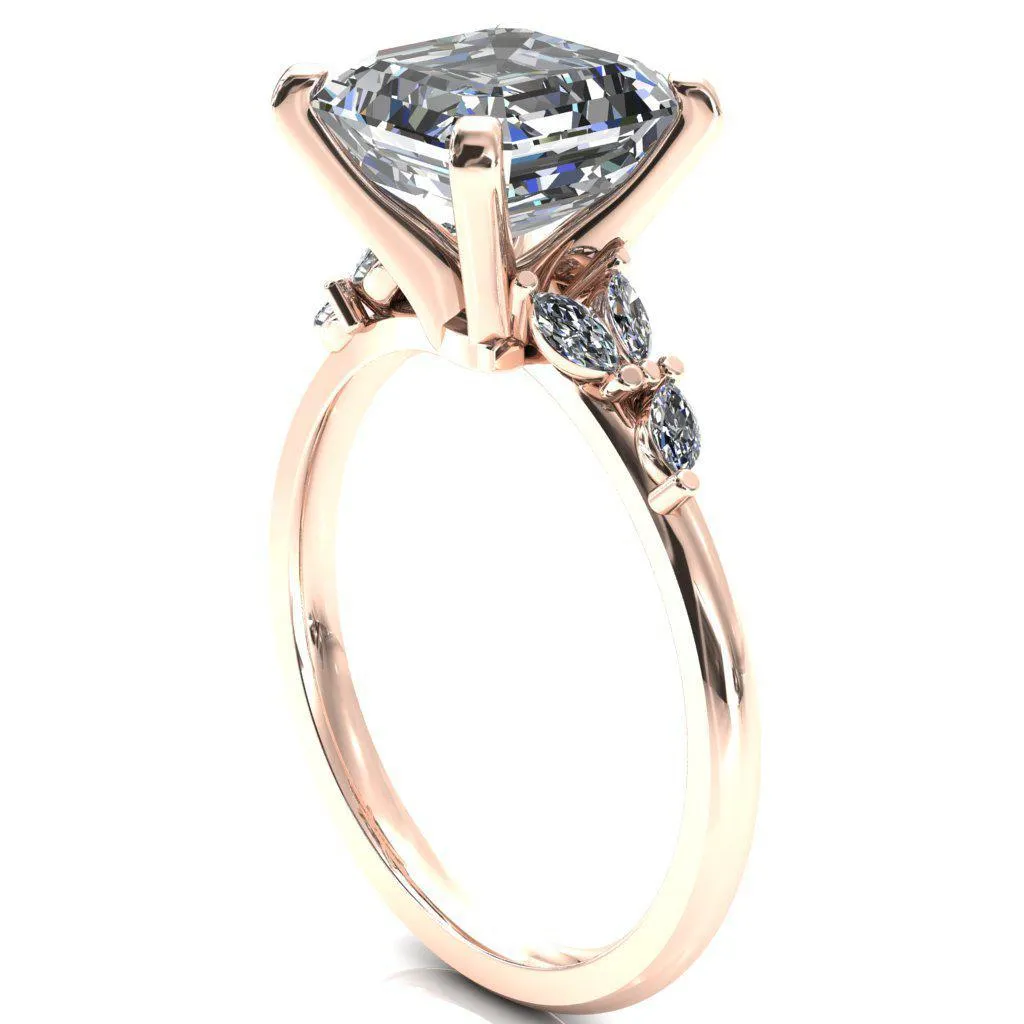 Sigrid Asscher Moissanite 4 Prong Marquise Diamond Side Ring