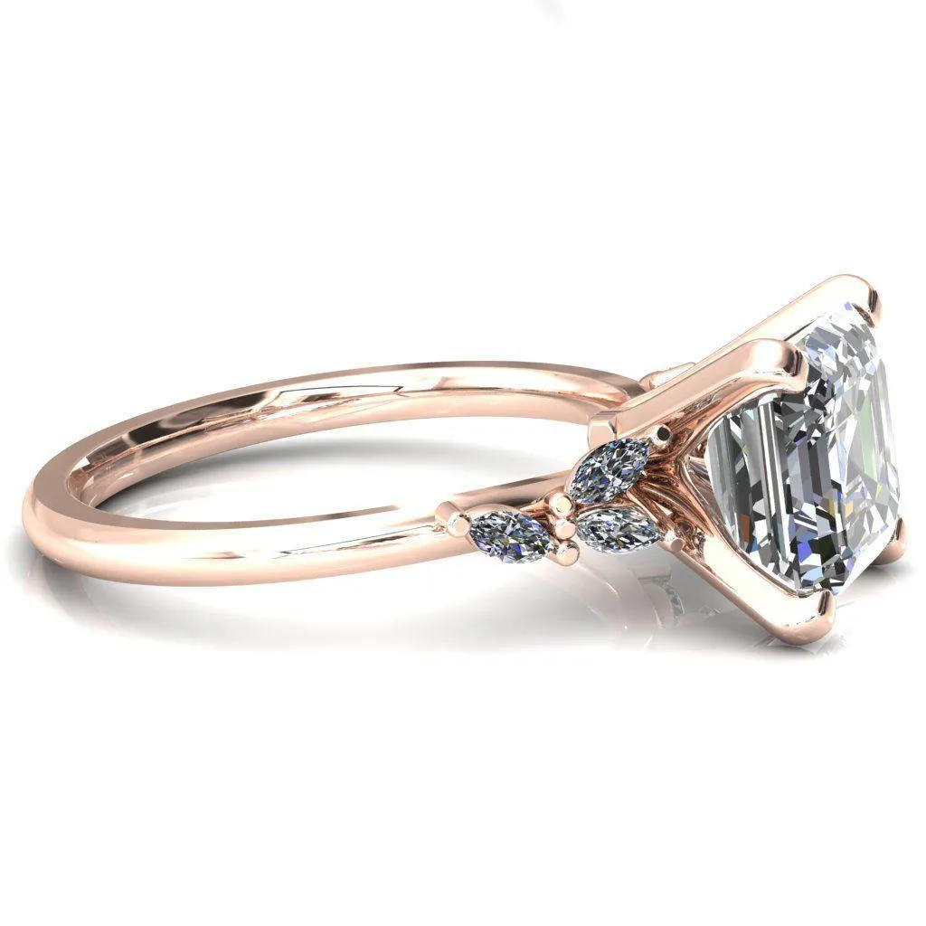 Sigrid Asscher Moissanite 4 Prong Marquise Diamond Side Ring