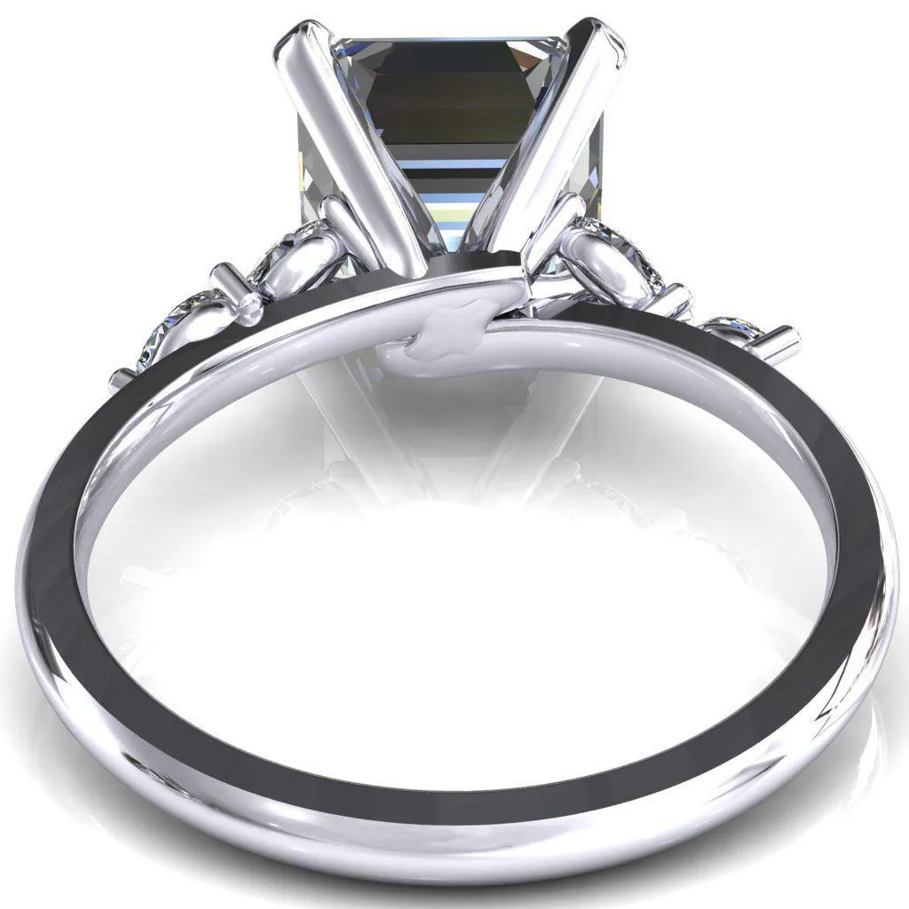 Sigrid Asscher Moissanite 4 Prong Marquise Diamond Side Ring