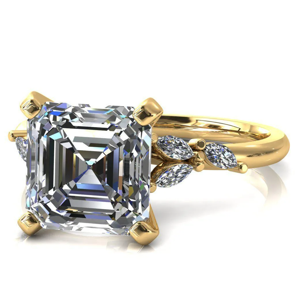 Sigrid Asscher Moissanite 4 Prong Marquise Diamond Side Ring