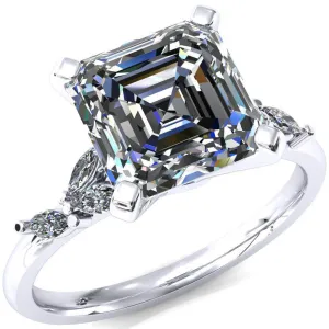 Sigrid Asscher Moissanite 4 Prong Marquise Diamond Side Ring