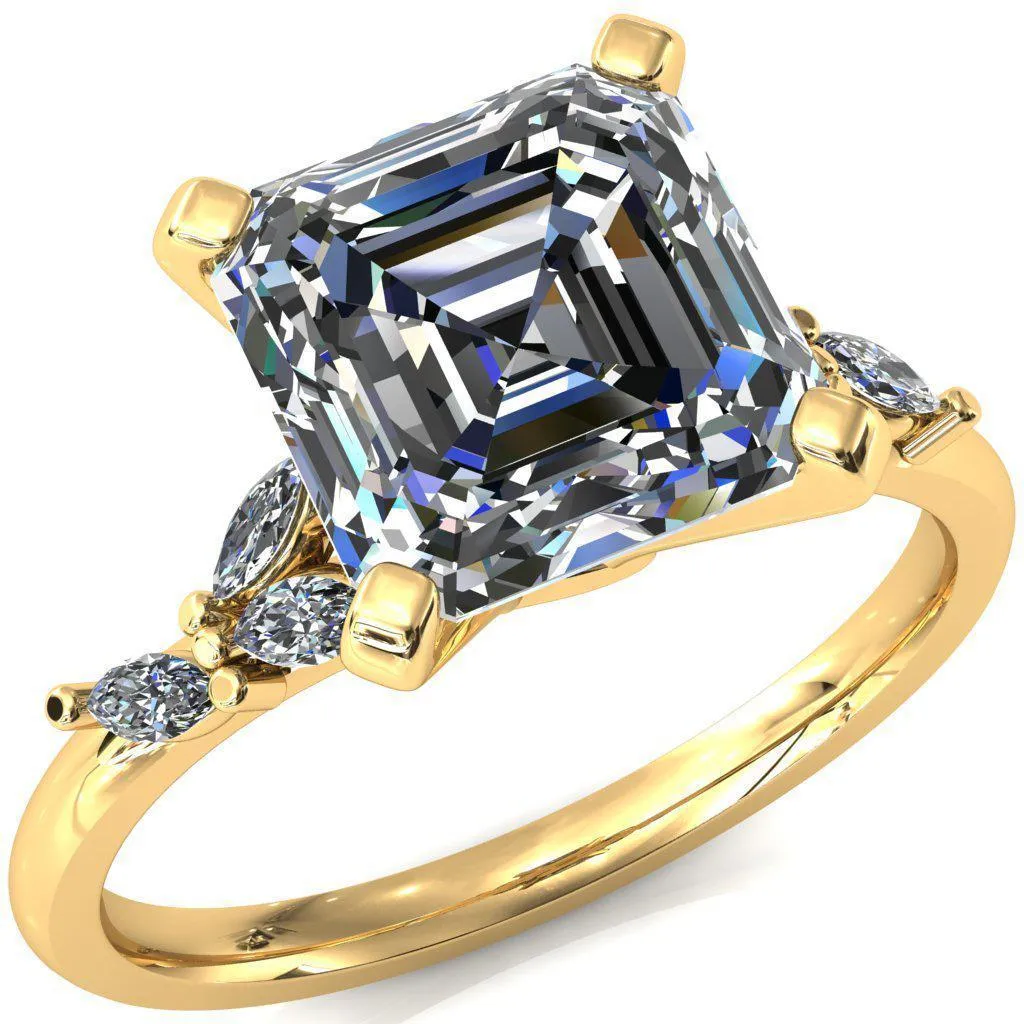 Sigrid Asscher Moissanite 4 Prong Marquise Diamond Side Ring
