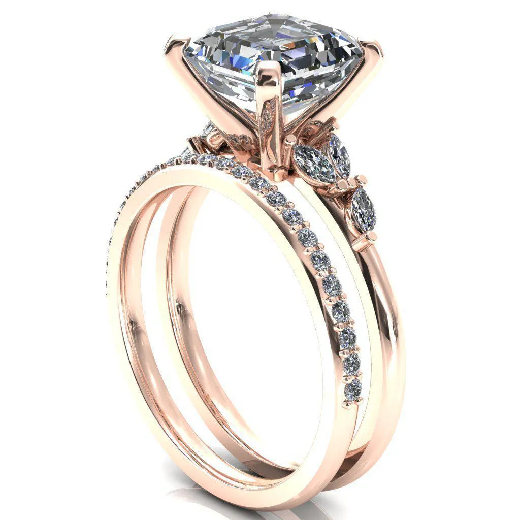 Sigrid Asscher Moissanite 4 Prong Marquise Diamond Side Ring