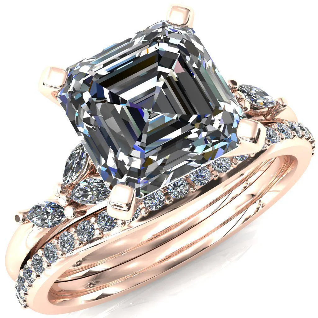 Sigrid Asscher Moissanite 4 Prong Marquise Diamond Side Ring