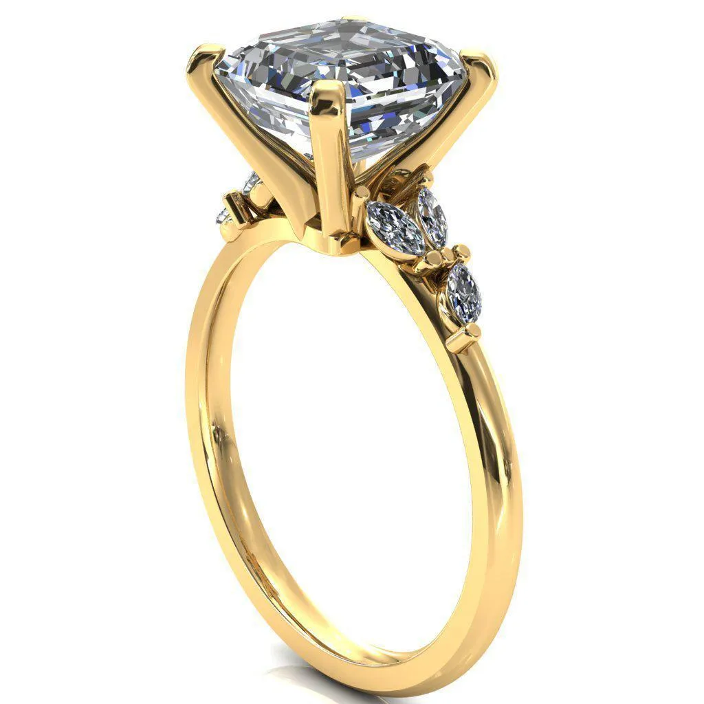 Sigrid Asscher Moissanite 4 Prong Marquise Diamond Side Ring