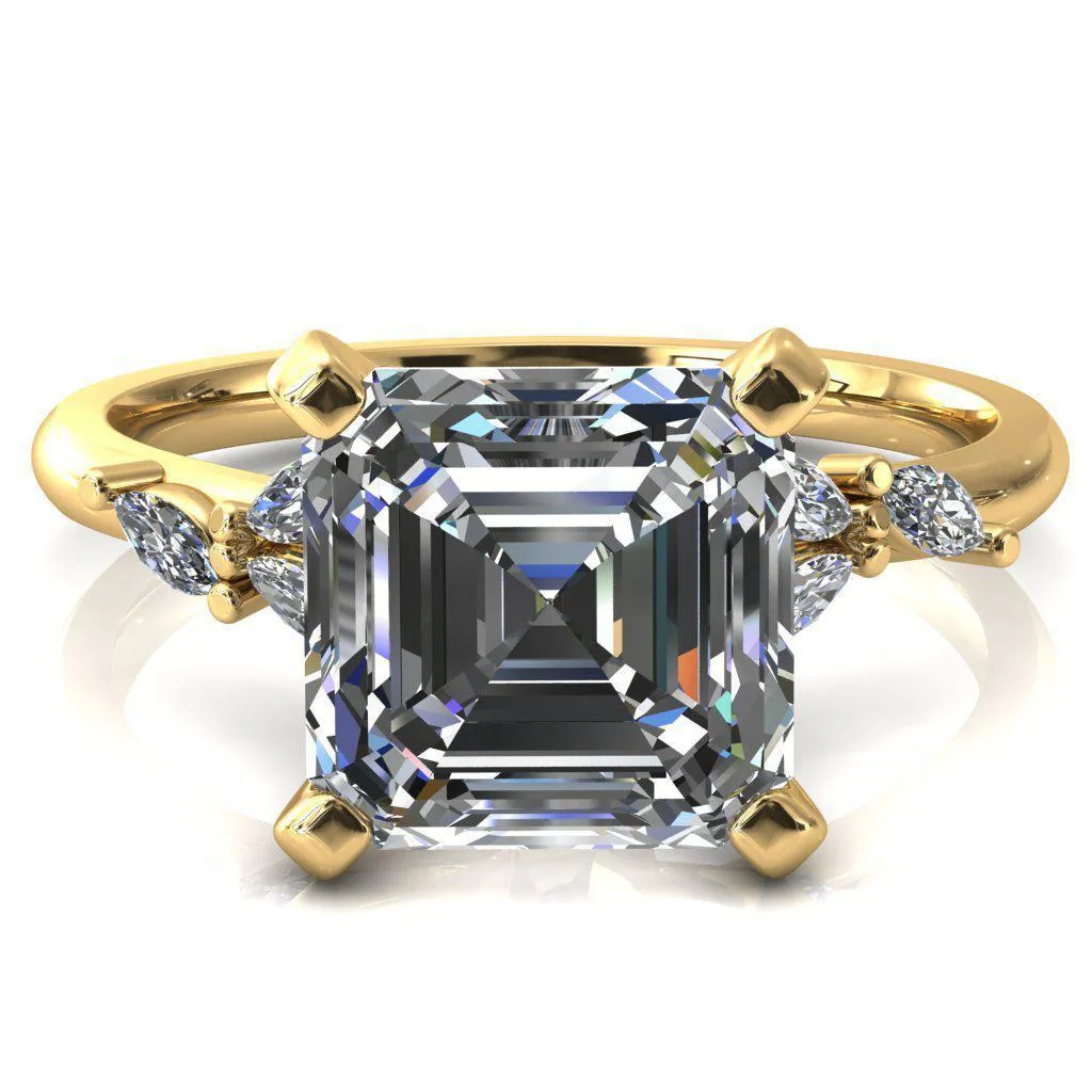 Sigrid Asscher Moissanite 4 Prong Marquise Diamond Side Ring