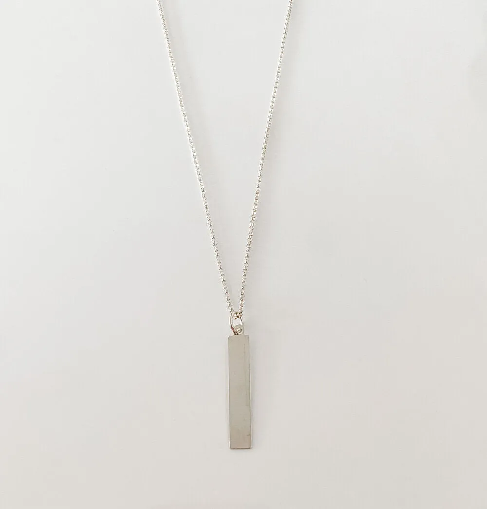 SILVER BAR NECKLACE