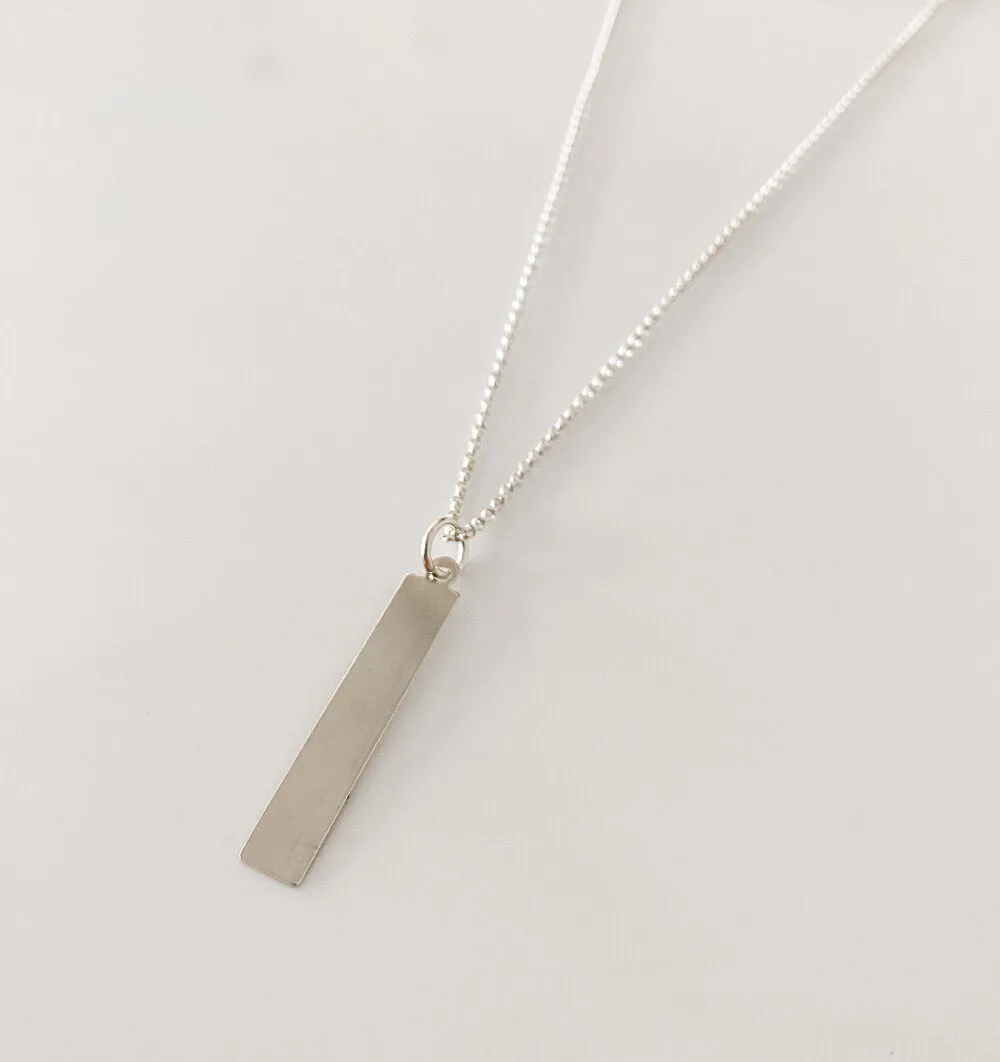 SILVER BAR NECKLACE