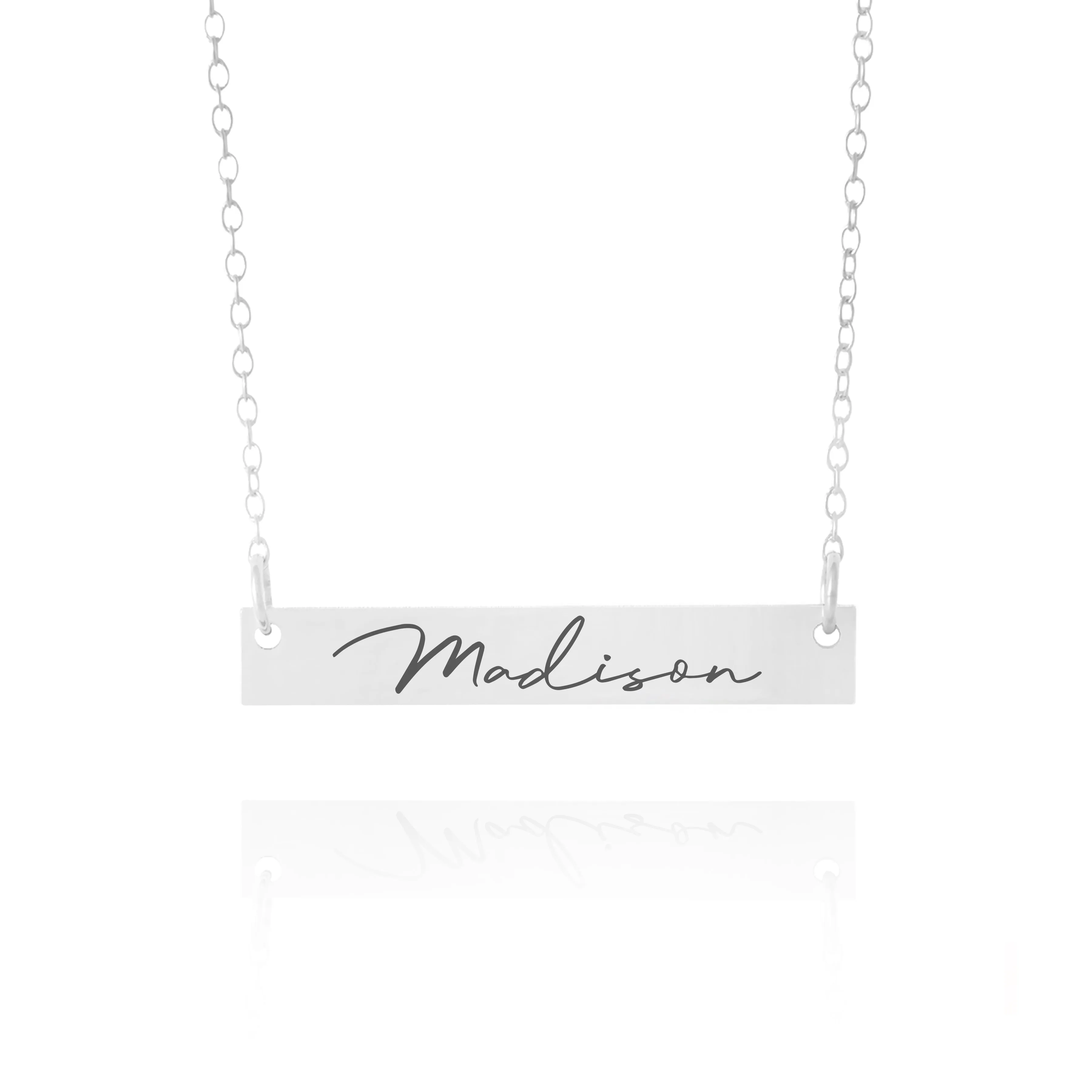 Silver Name Bar Necklace