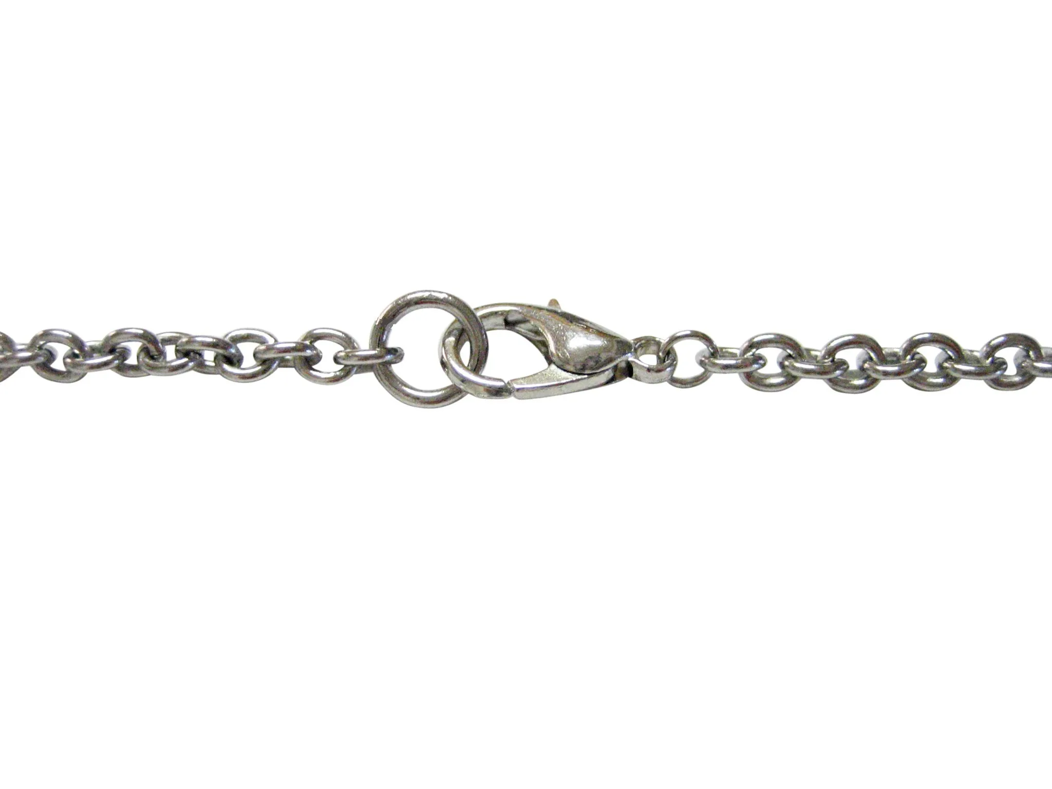Silver Toned Etched North Carolina State Flag Pendant Necklace