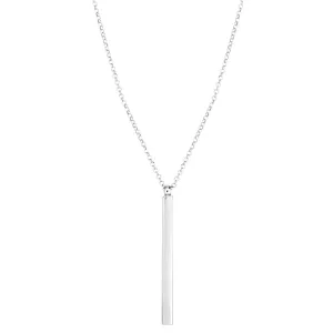 Silver Vertical Long Bar Necklace