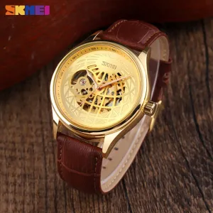 SKMEI Automatic Watch Men Innovative Hollow Big Dial Transparent Gear Mechanical Top Brand Luxury Fashion WristWatch Clock 9209
