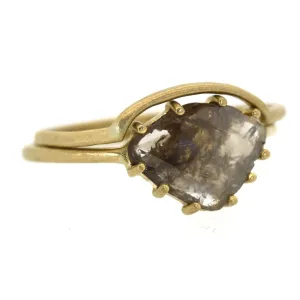 Sliced Diamond Engagement Ring