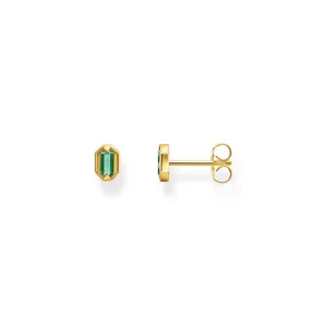 Small ear studs with green stones