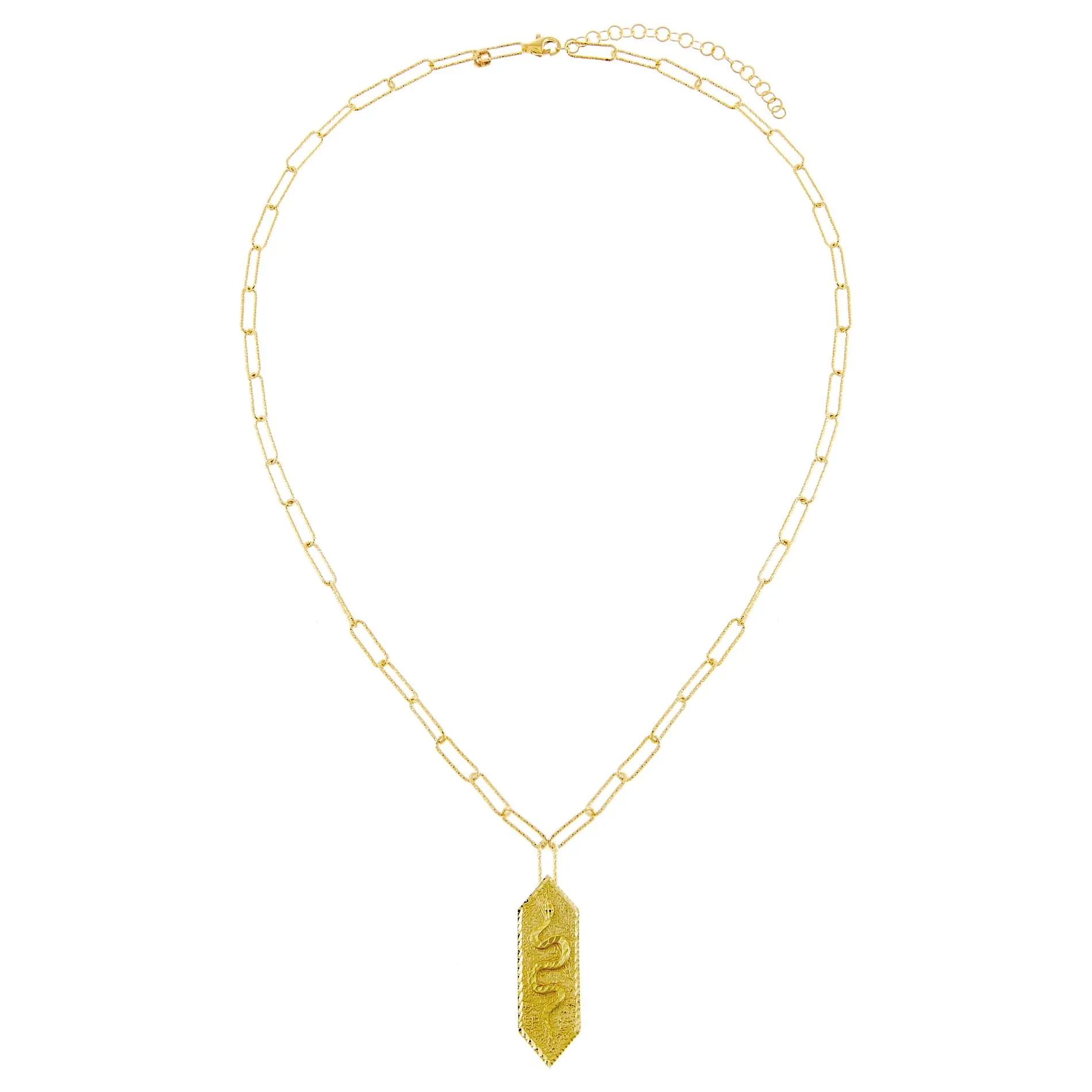 Snake Pendant Link Necklace