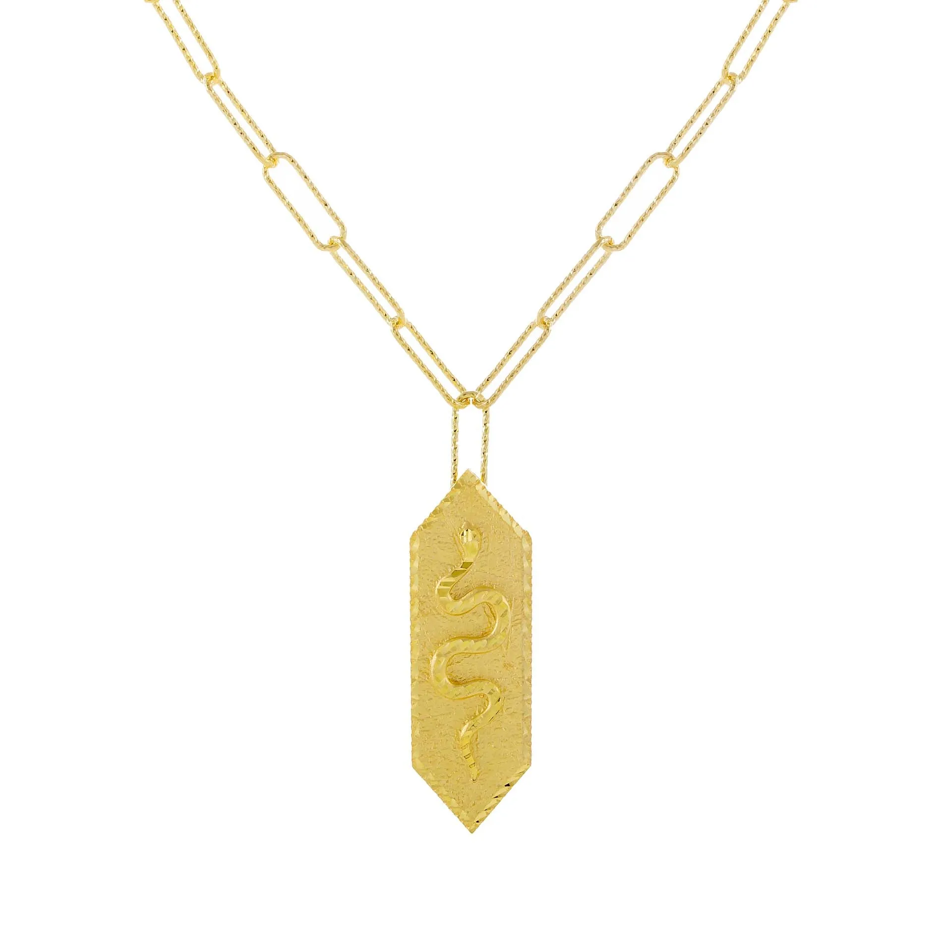Snake Pendant Link Necklace