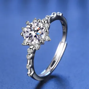 Snow Flower Moissanite Ring